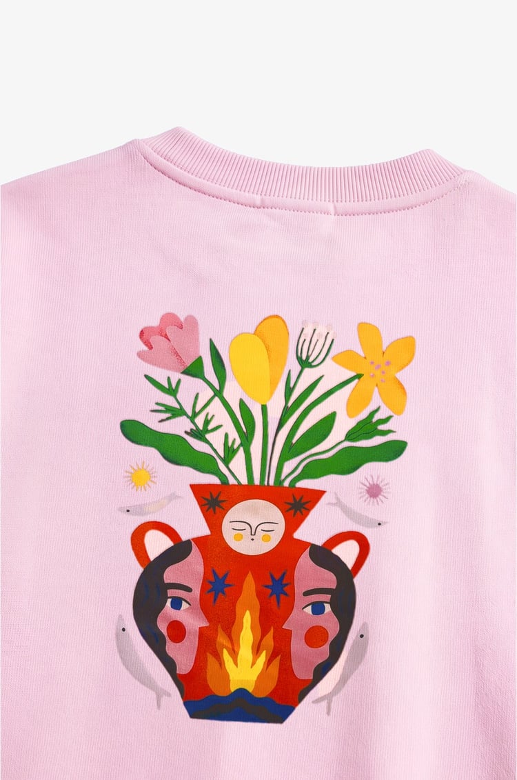 Pembe Agustina Shuan Baskılı Sweatshirt