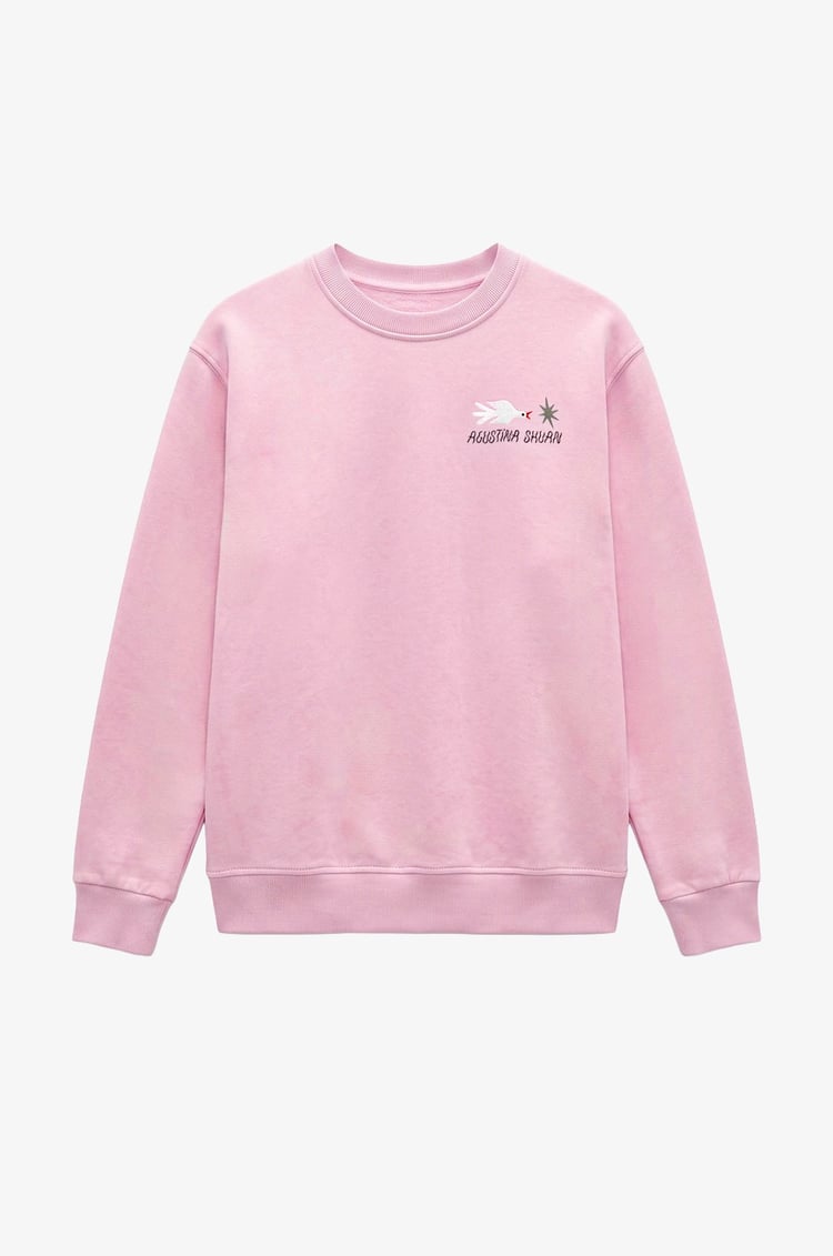 Pembe Agustina Shuan Baskılı Sweatshirt