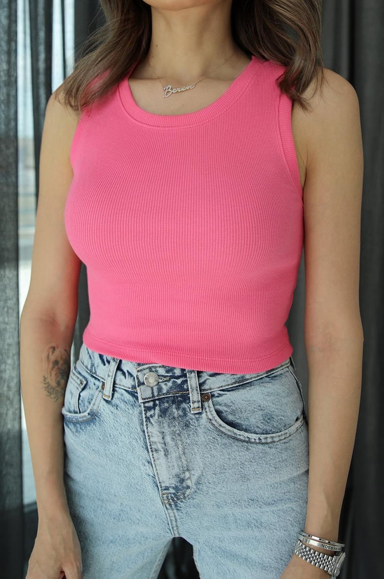 Pembe Basic Fitilli Crop