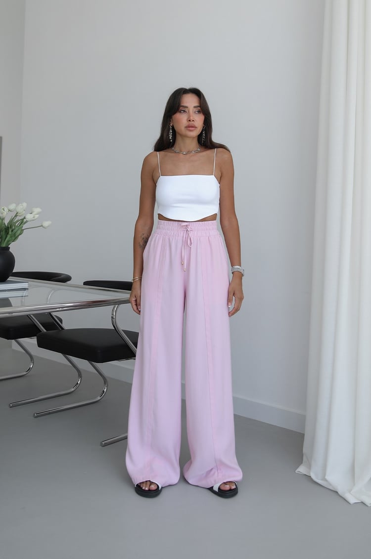 Pembe Dawn Beli Lastikli Cepli Pantolon