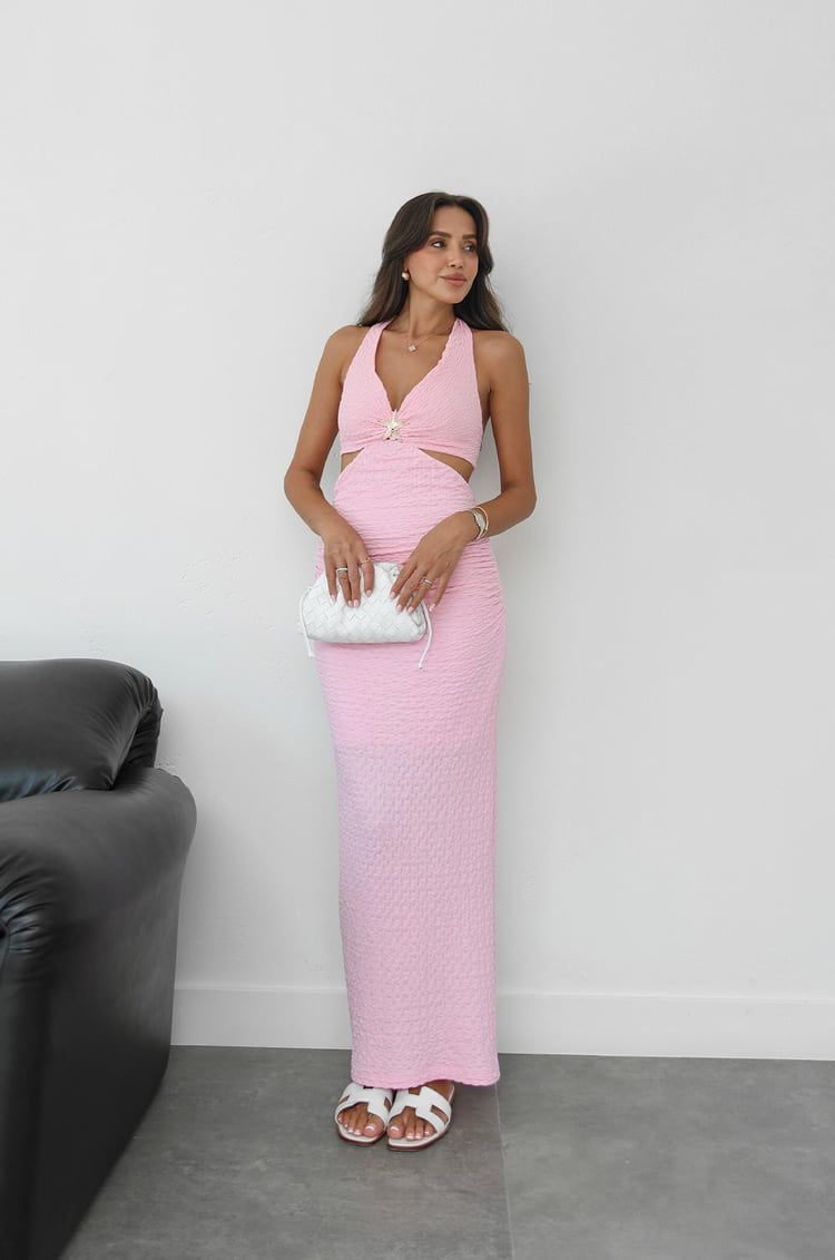 Pembe Deniz Yıldızı Aksesuarlı Elbise