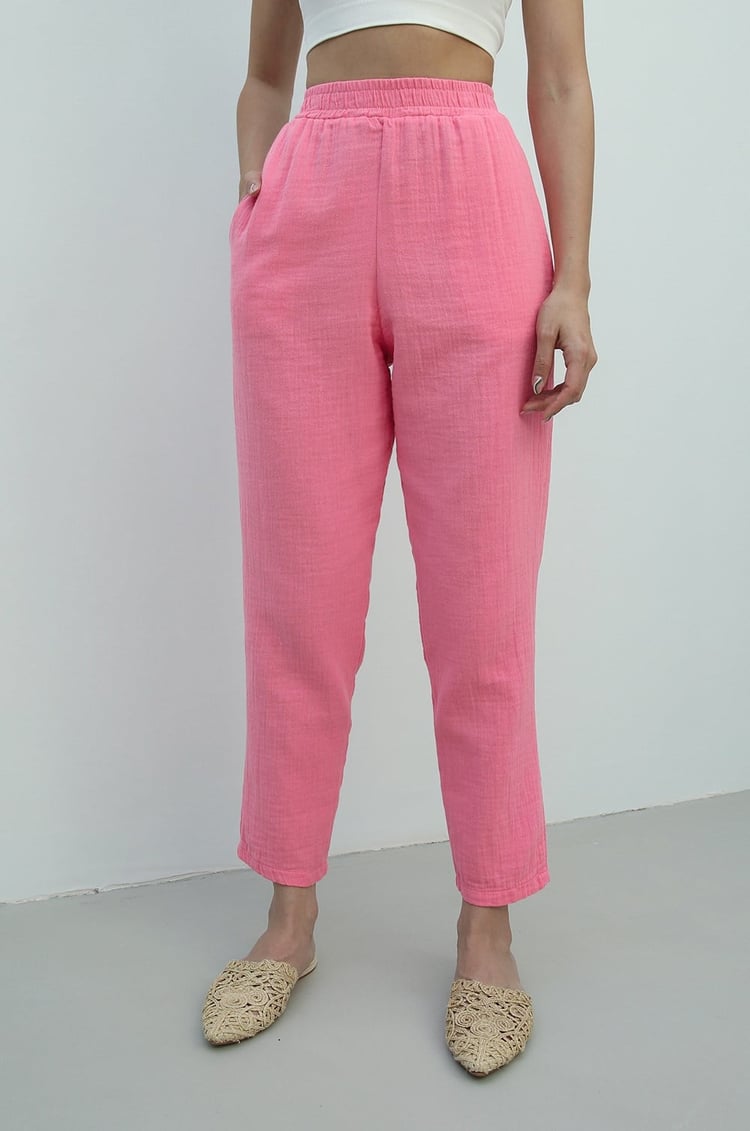 Pembe Gömlek Pantolon Müslim Takım