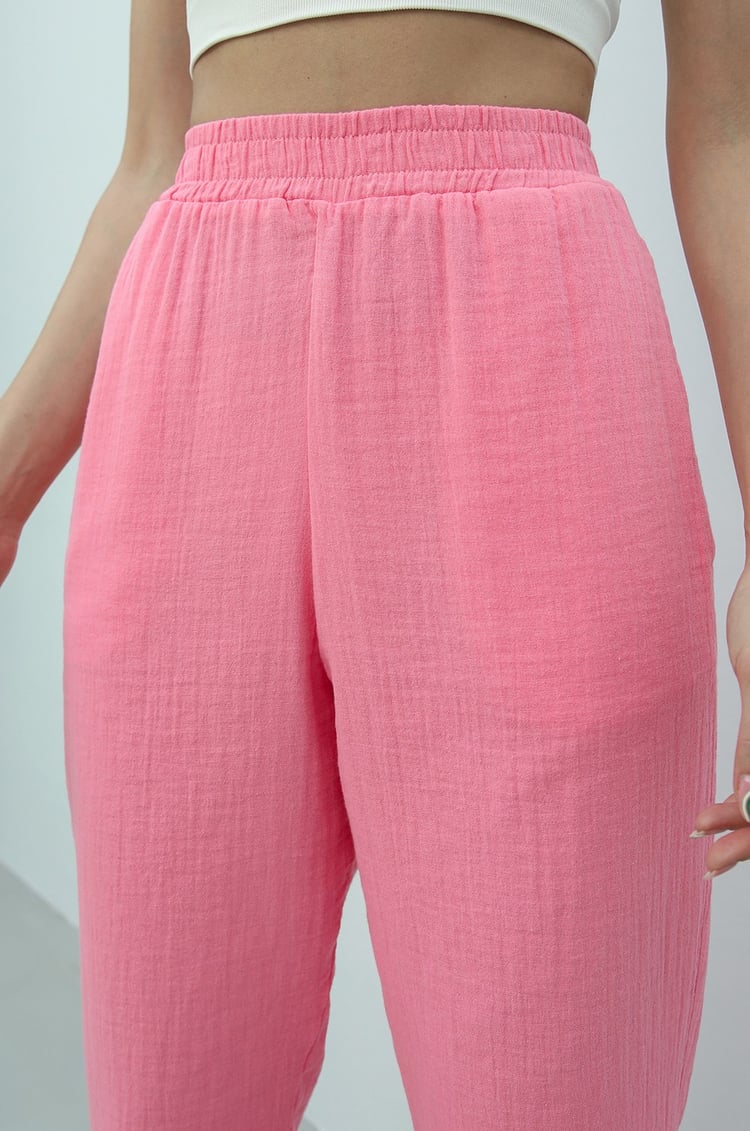 Pembe Gömlek Pantolon Müslim Takım