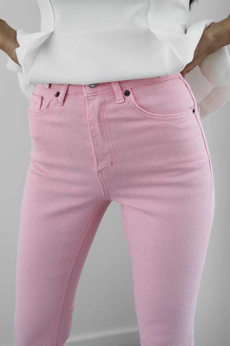 Pembe İspanyol Paça Jean