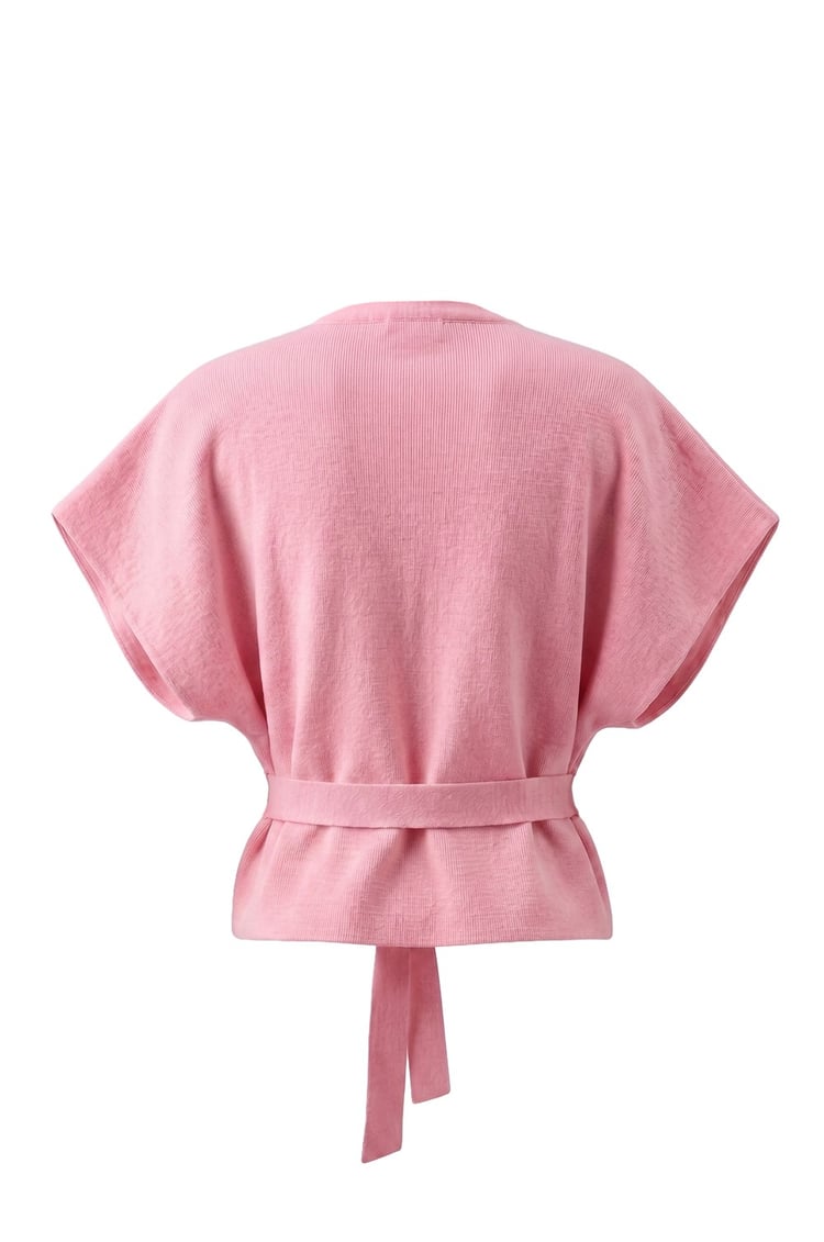 Pembe Kap Kol Kuşaklı Yelek