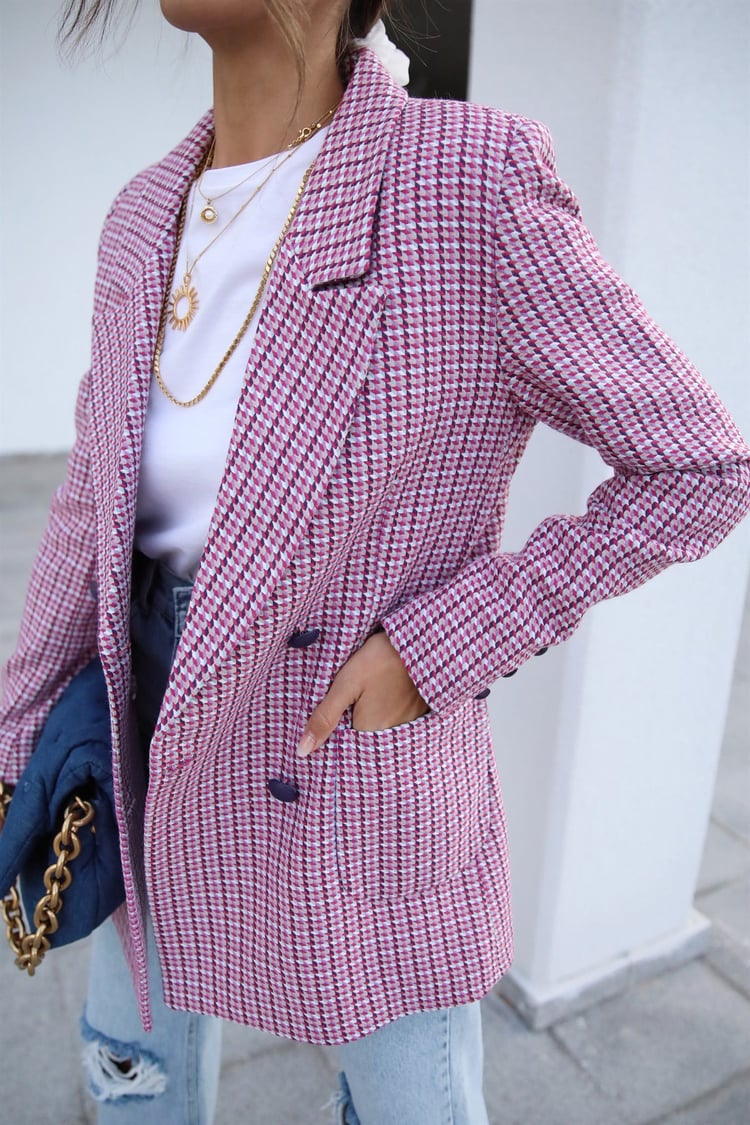 Pembe Kazayağı Blazer Ceket