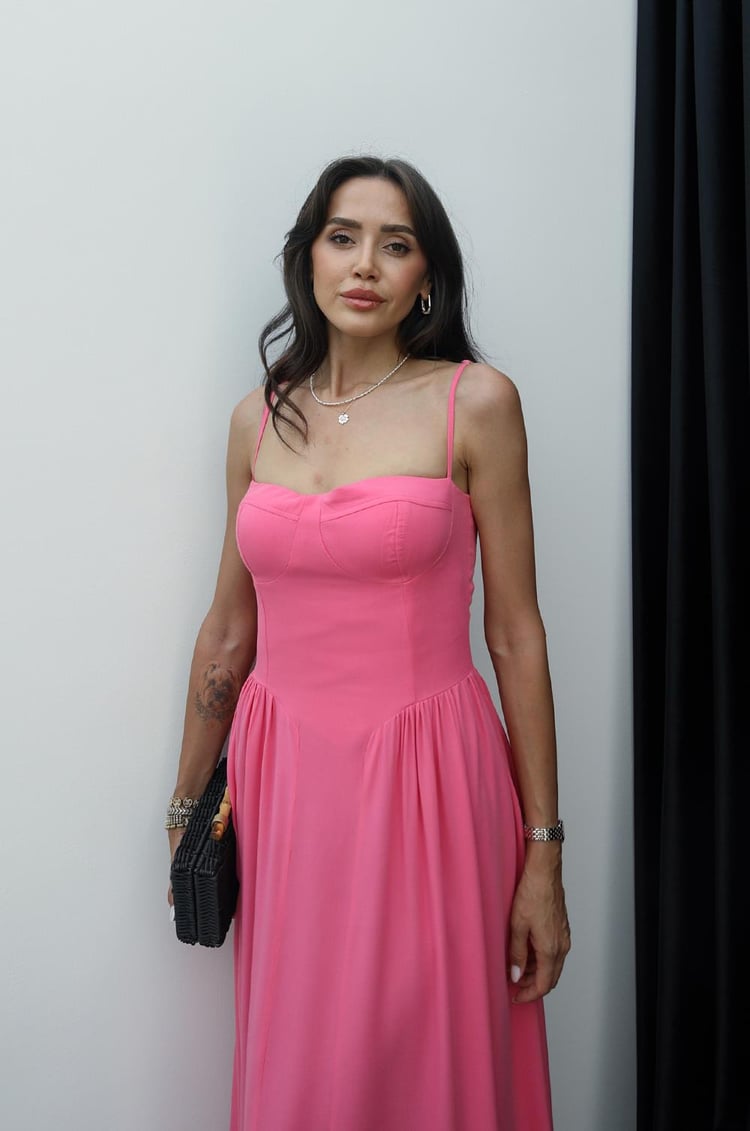 Pembe Kenza İp Askılı Elbise
