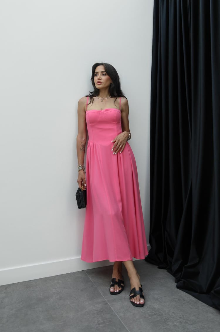 Pembe Kenza İp Askılı Elbise