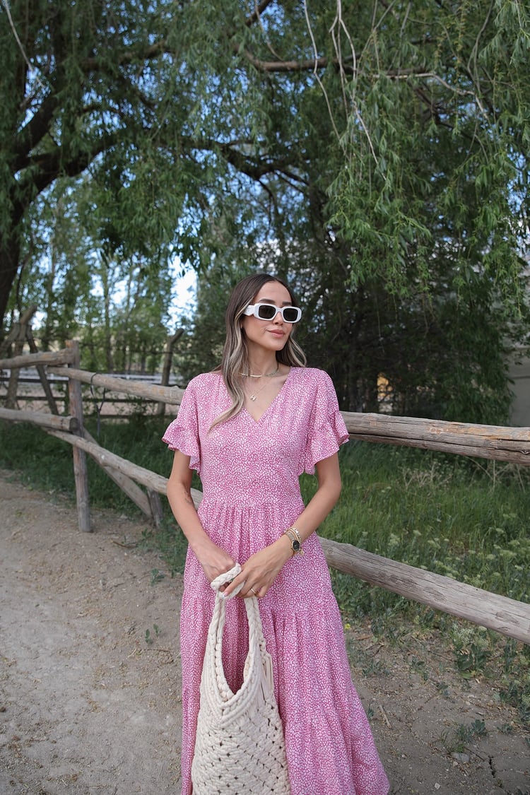 Pembe Kruvaze Yaka Elbise