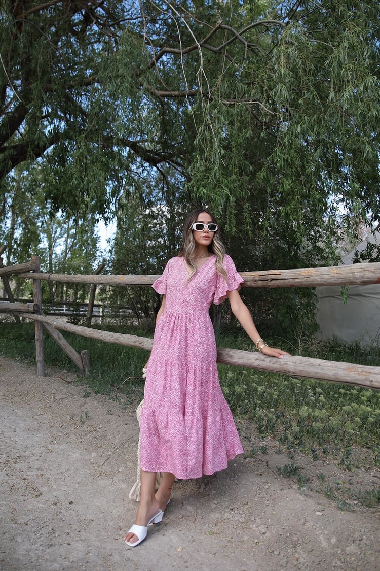 Pembe Kruvaze Yaka Elbise
