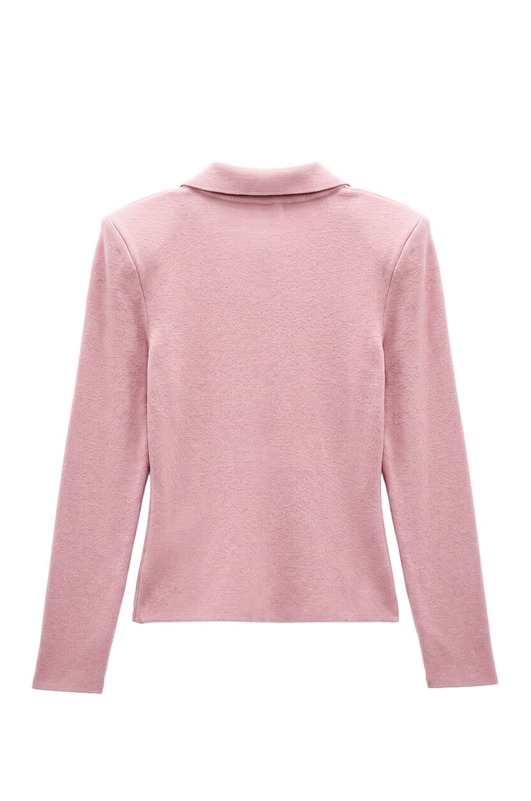 Pembe Önü Düğmeli Vatkalı Hırka