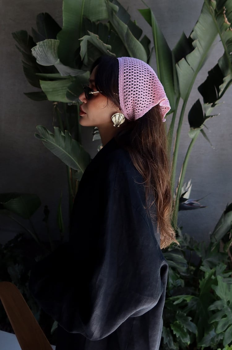 Pembe Örgü Bandana