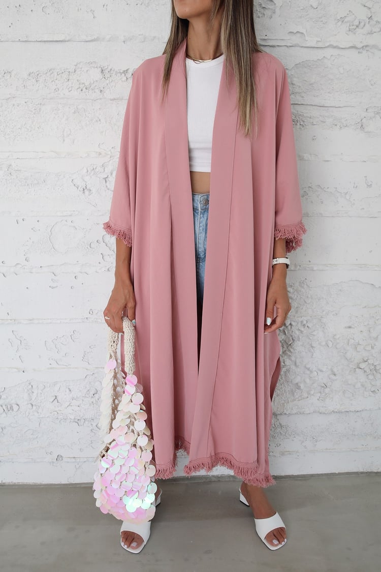 Pembe Özel Tasarım Kimono
