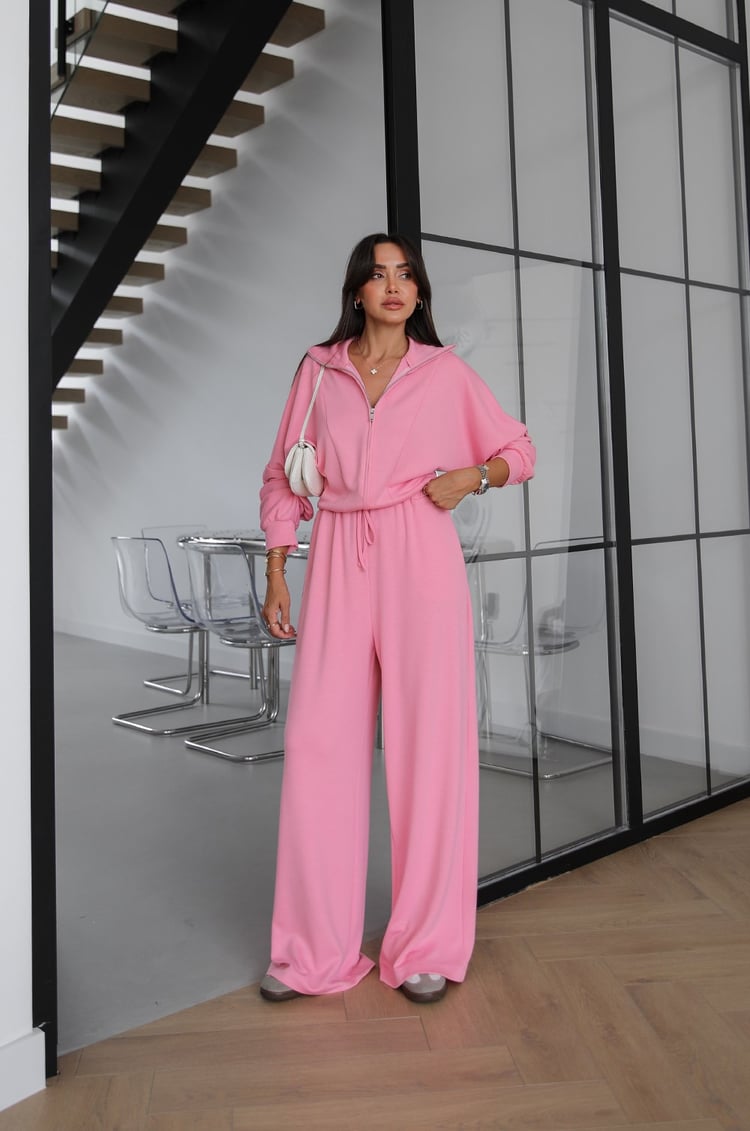 Pembe Pierce Sweatshirt Pantolon Takım
