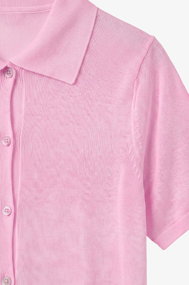 Pembe Reyna Polo Yaka Hırka