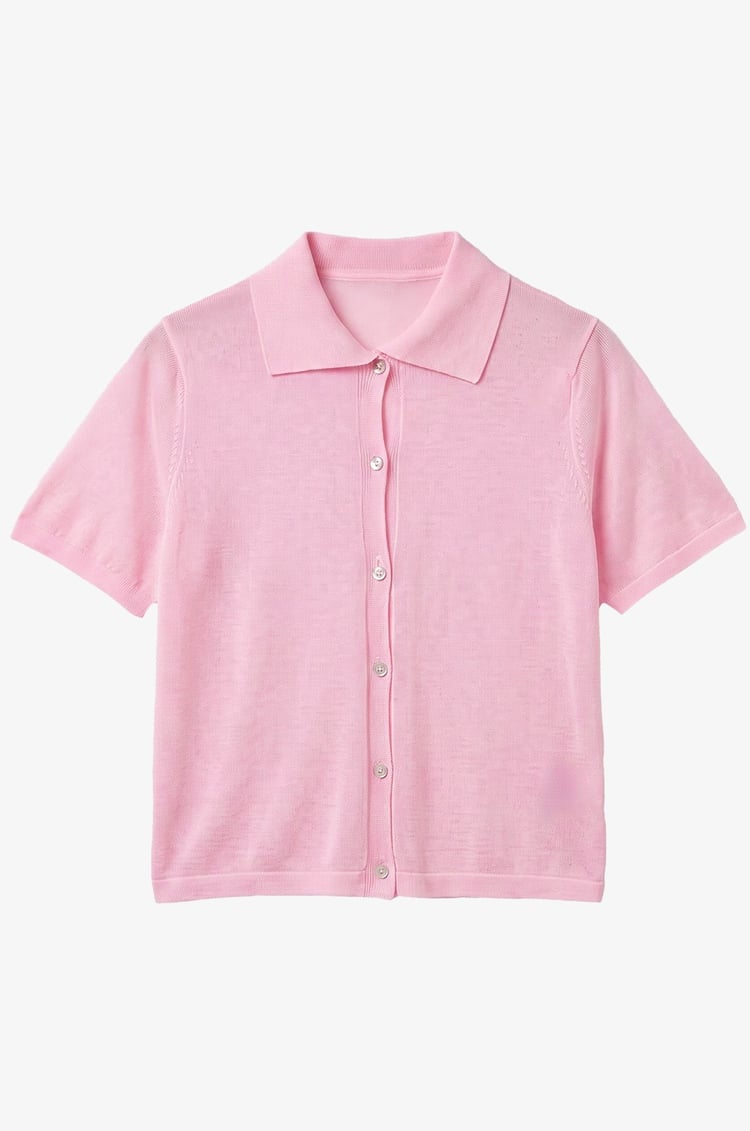 Pembe Reyna Polo Yaka Hırka