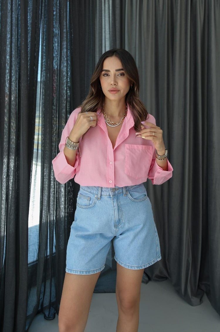 Pembe Salisbury Vual Gömlek