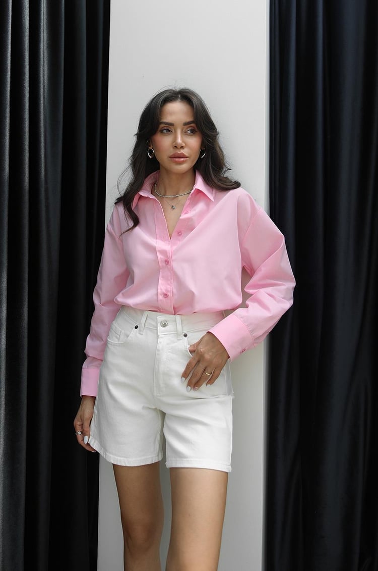 Pembe Selleck Basic Gömlek