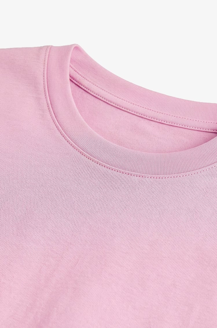 Pembe Tinta Bisiklet Yaka İnce Sweatshirt