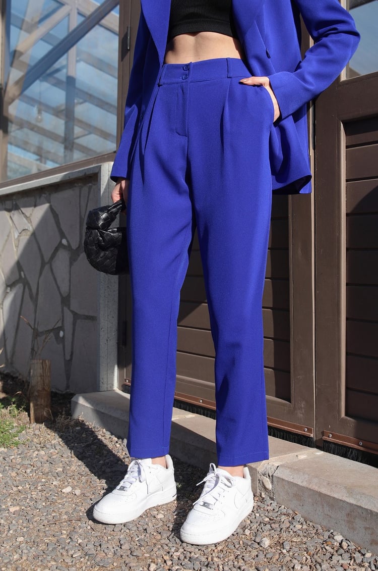 Saks Mavisi Pantolon Blazer Takım