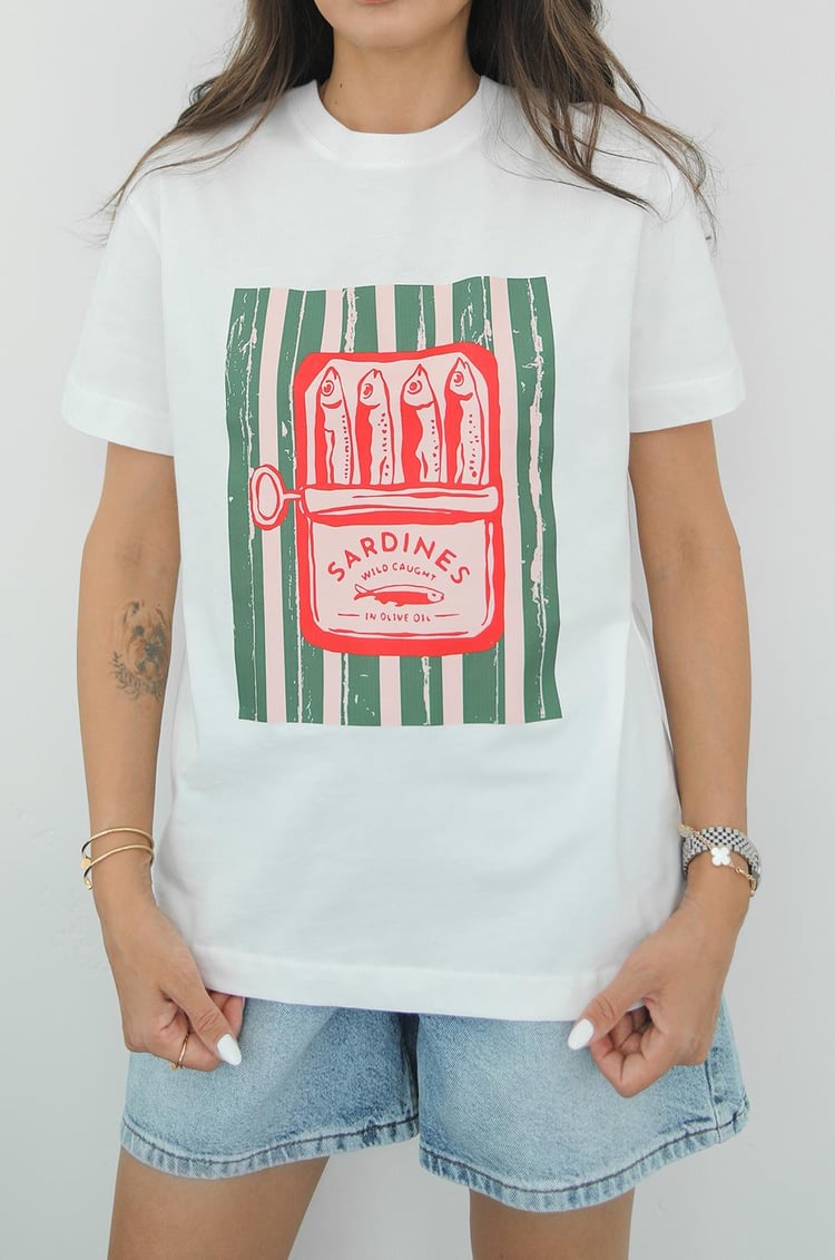 Sardines Baskılı Tişört