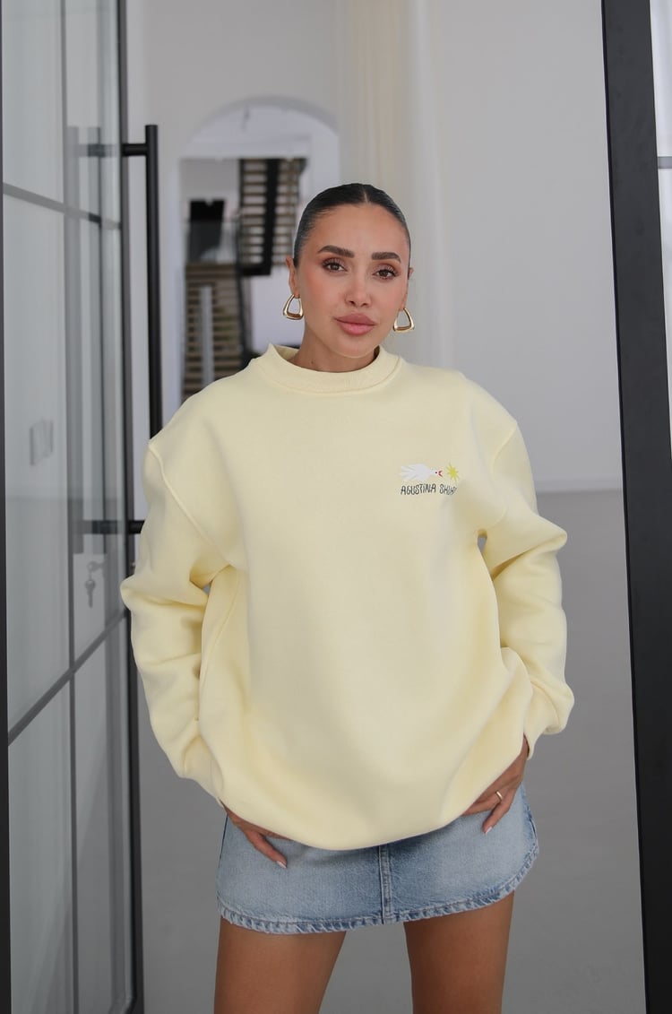 Sarı Agustina Shuan Baskılı Sweatshirt