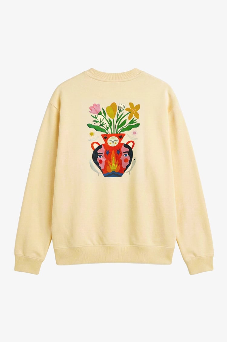 Sarı Agustina Shuan Baskılı Sweatshirt