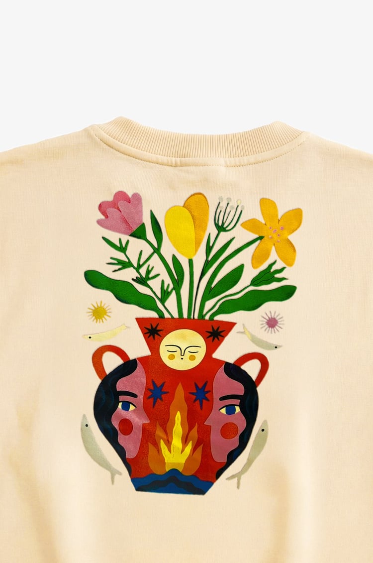 Sarı Agustina Shuan Baskılı Sweatshirt