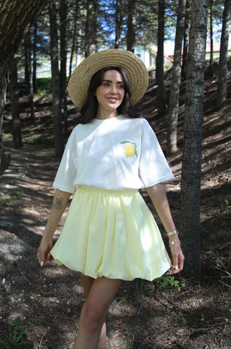 Sarı Balon Loure Mini Etek