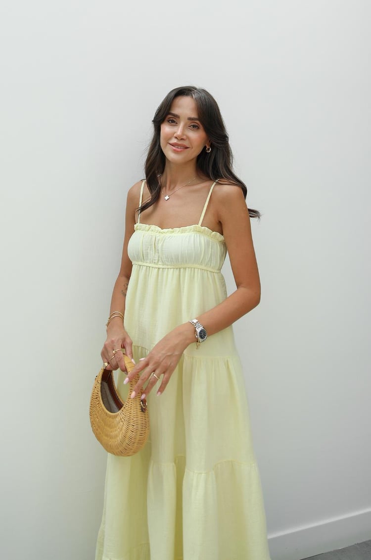Sarı Harney Müslin Elbise