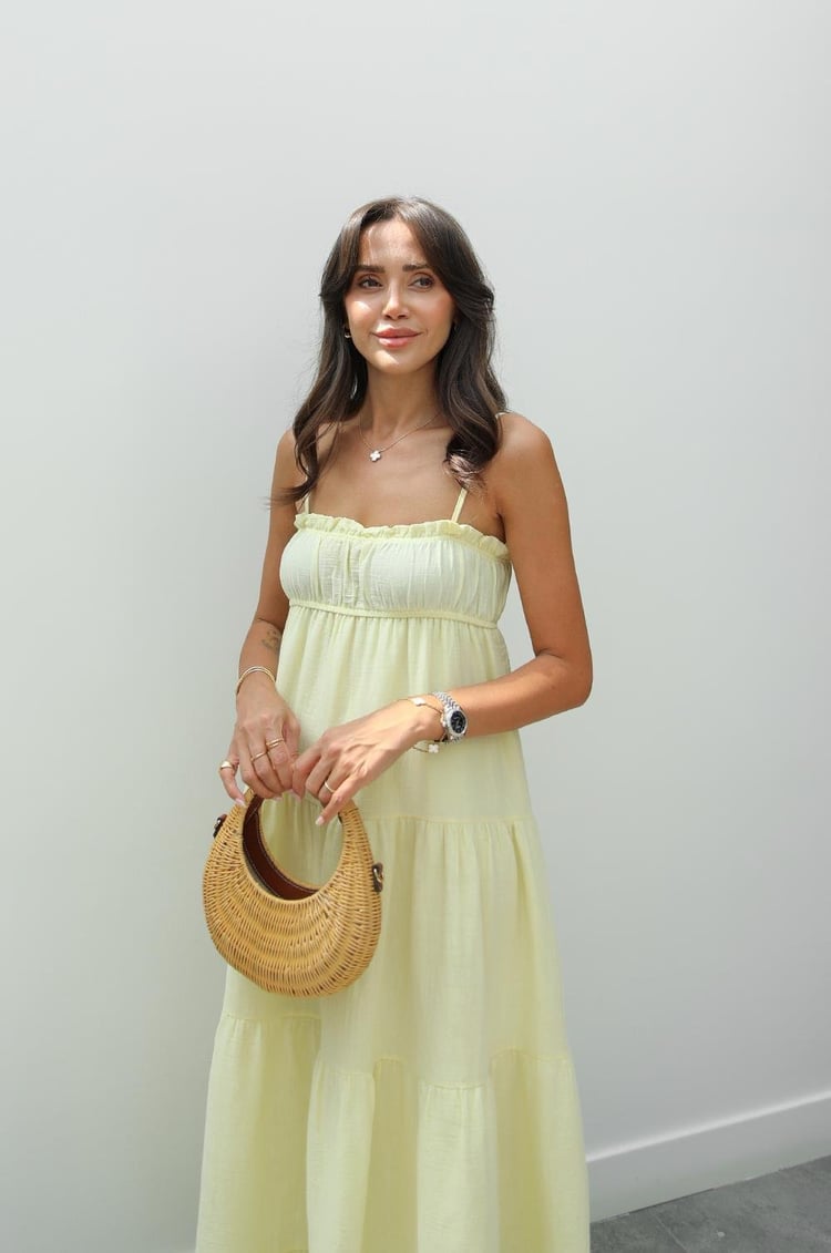 Sarı Harney Müslin Elbise