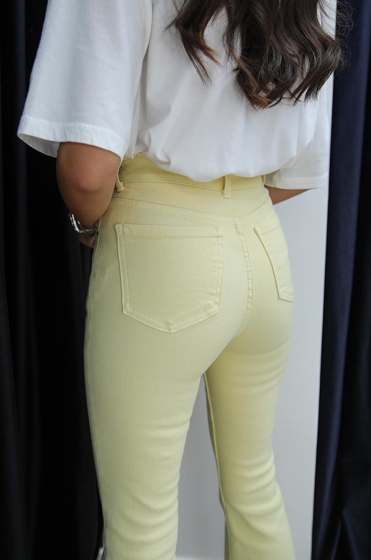 Sarı İspanyol Paça Jean