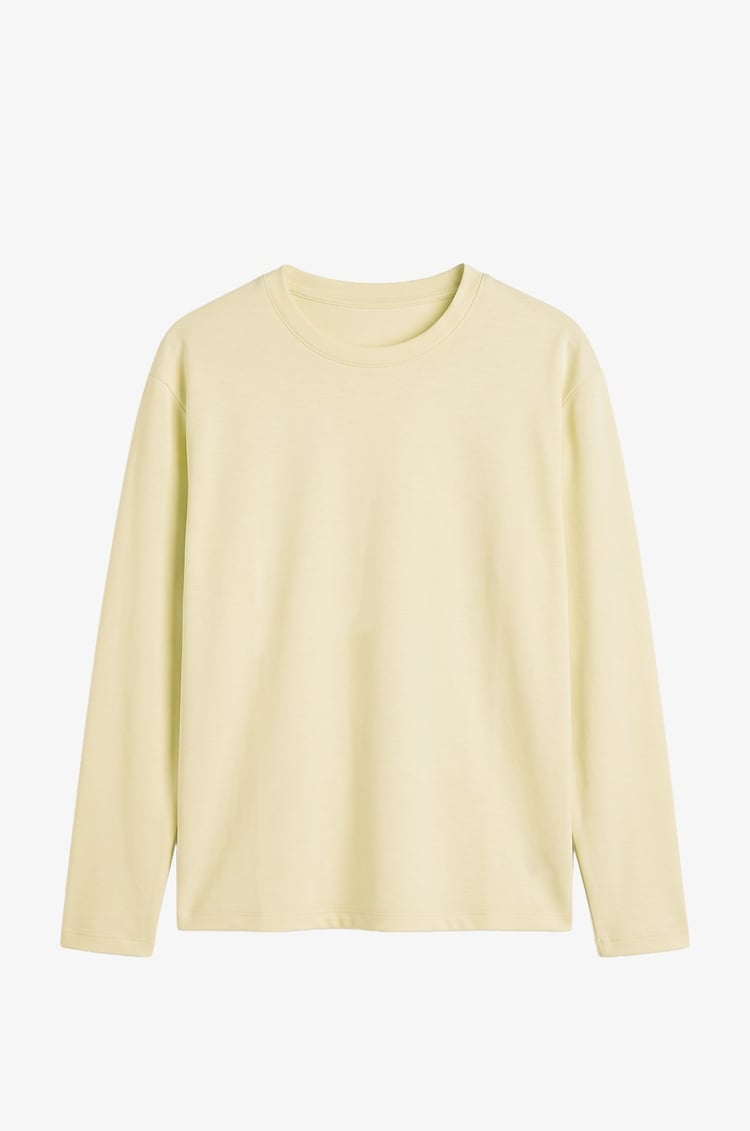 Sarı Tinta Bisiklet Yaka İnce Sweatshirt