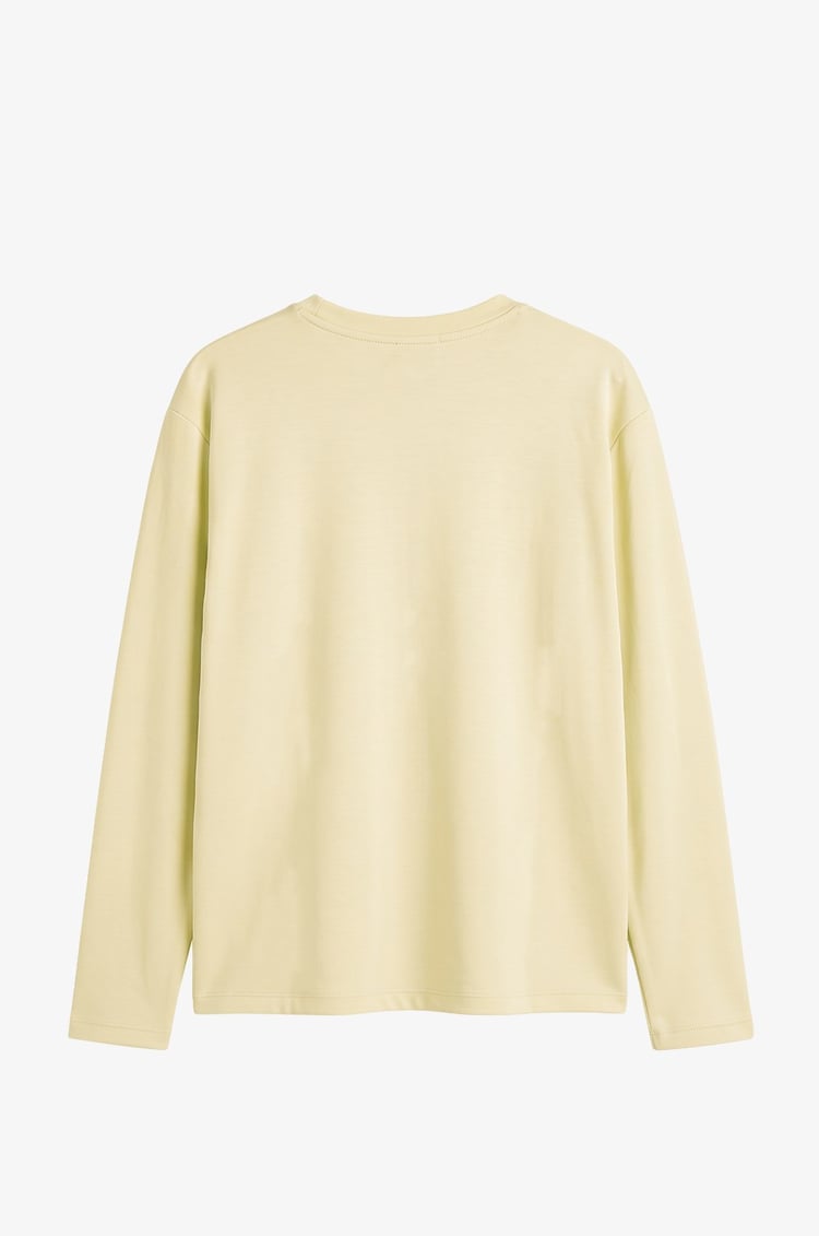 Sarı Tinta Bisiklet Yaka İnce Sweatshirt