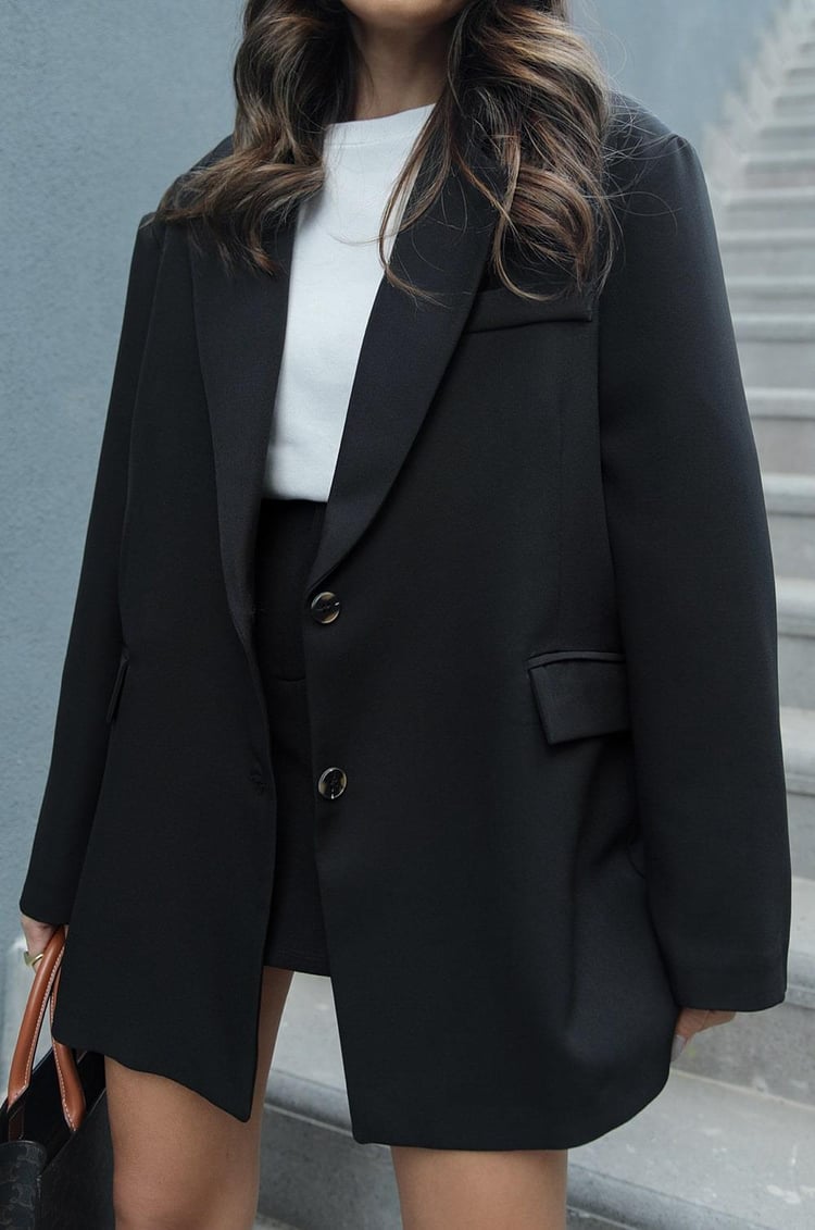 Siyah Basic Blazer Ceket