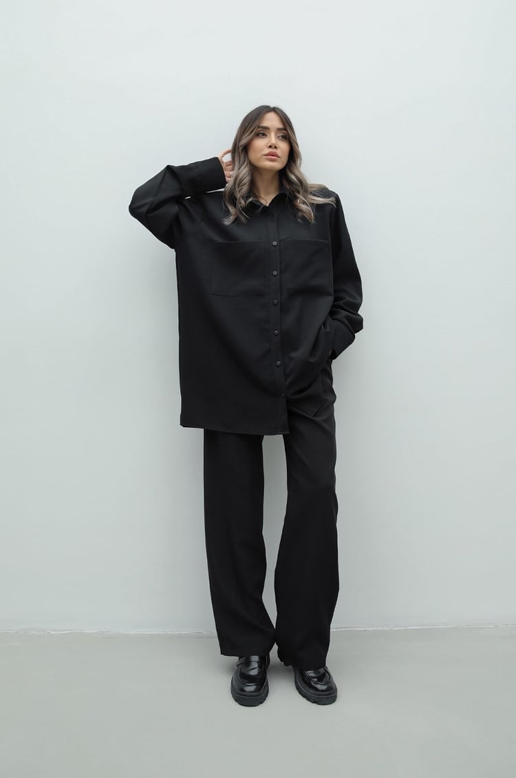 Siyah Casual Takım