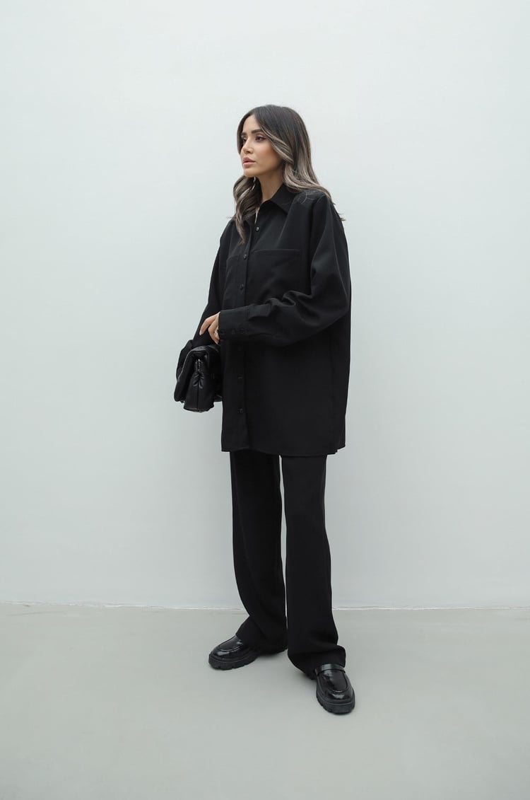 Siyah Casual Takım