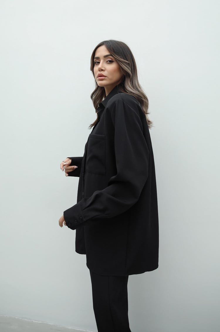 Siyah Casual Takım