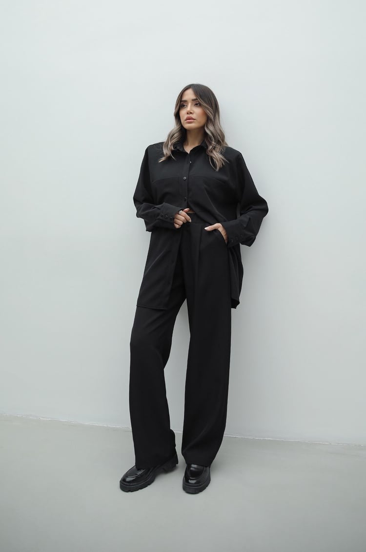 Siyah Casual Takım