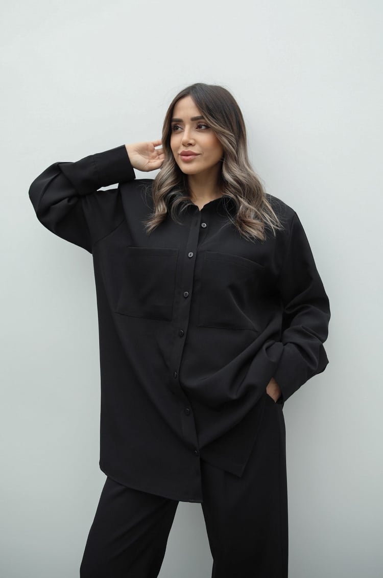 Siyah Casual Takım