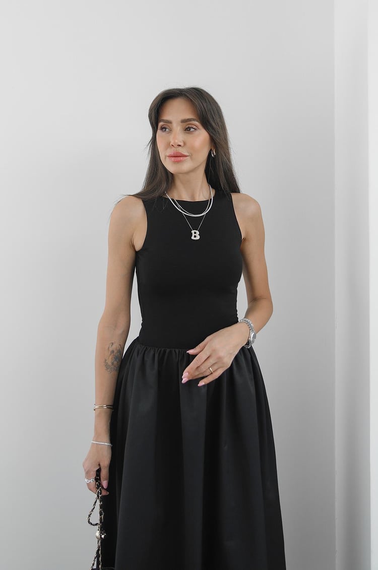 Siyah Conlin Sıfır Kol Elbise