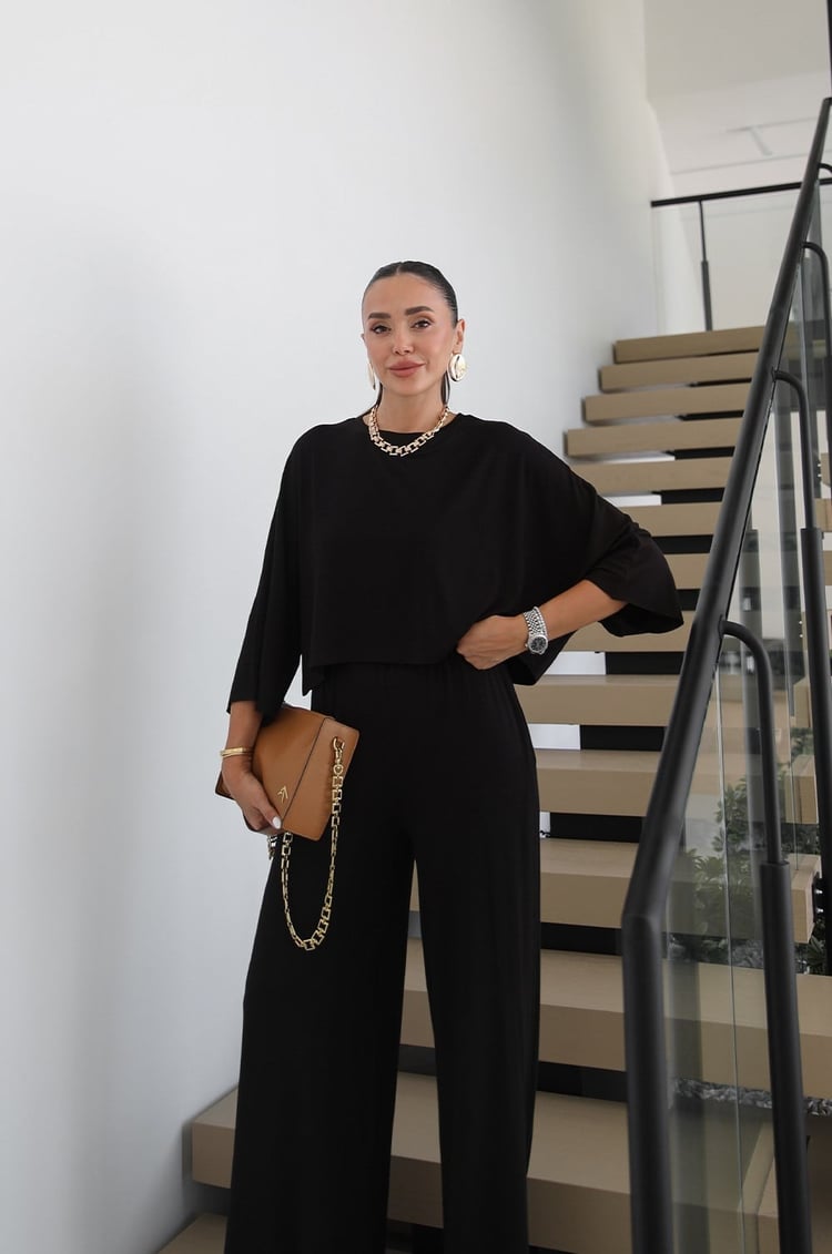 Siyah Cora Bluz Pantolon Takım