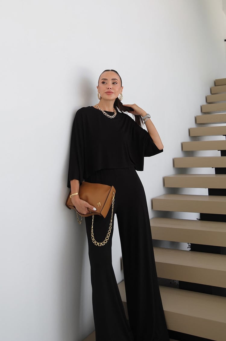 Siyah Cora Bluz Pantolon Takım