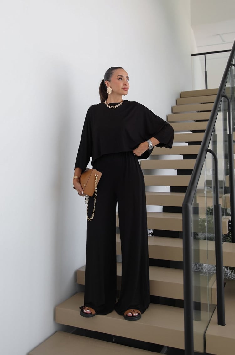 Siyah Cora Bluz Pantolon Takım