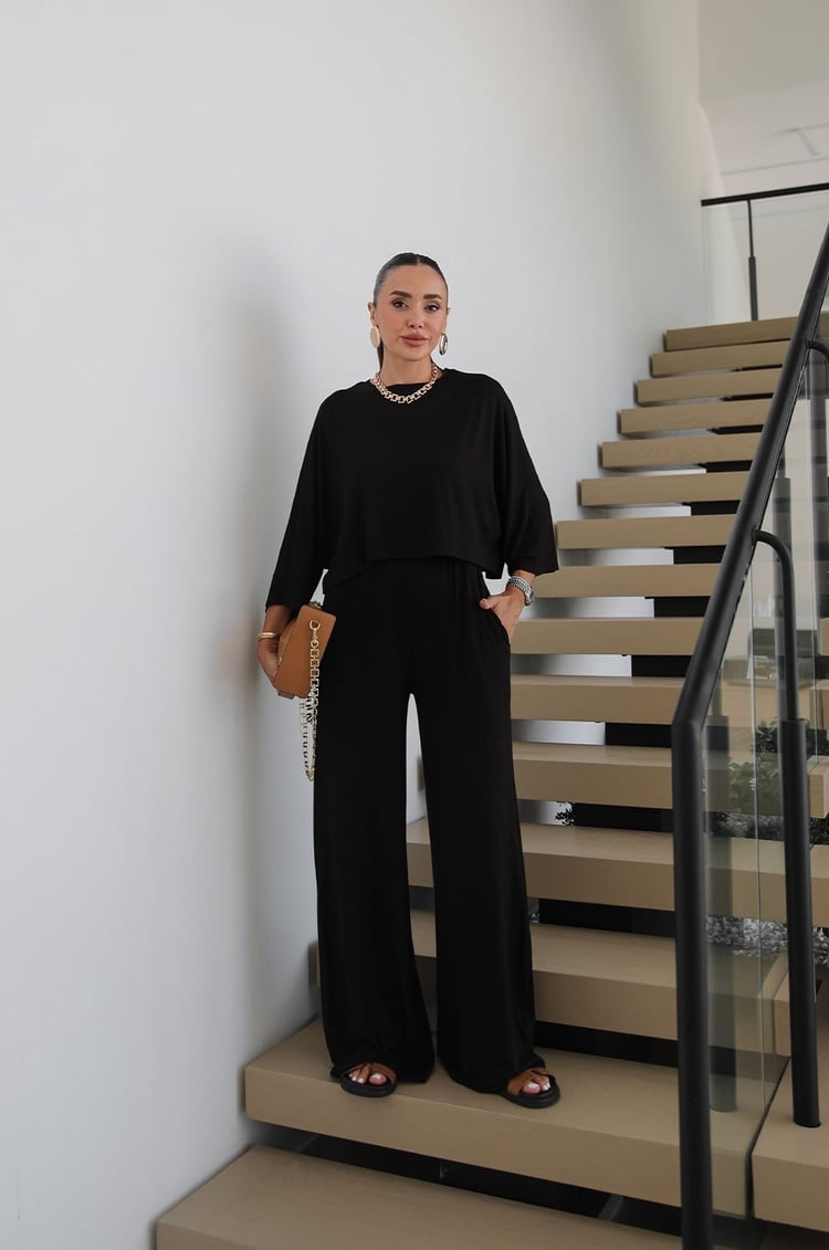 Siyah Cora Bluz Pantolon Takım
