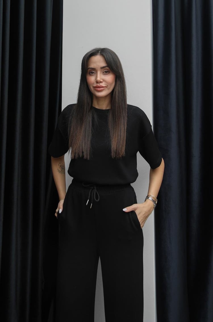 Siyah Darcy Modal Eşofman Takım