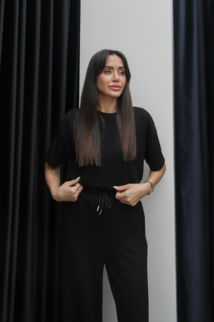 Siyah Darcy Modal Eşofman Takım