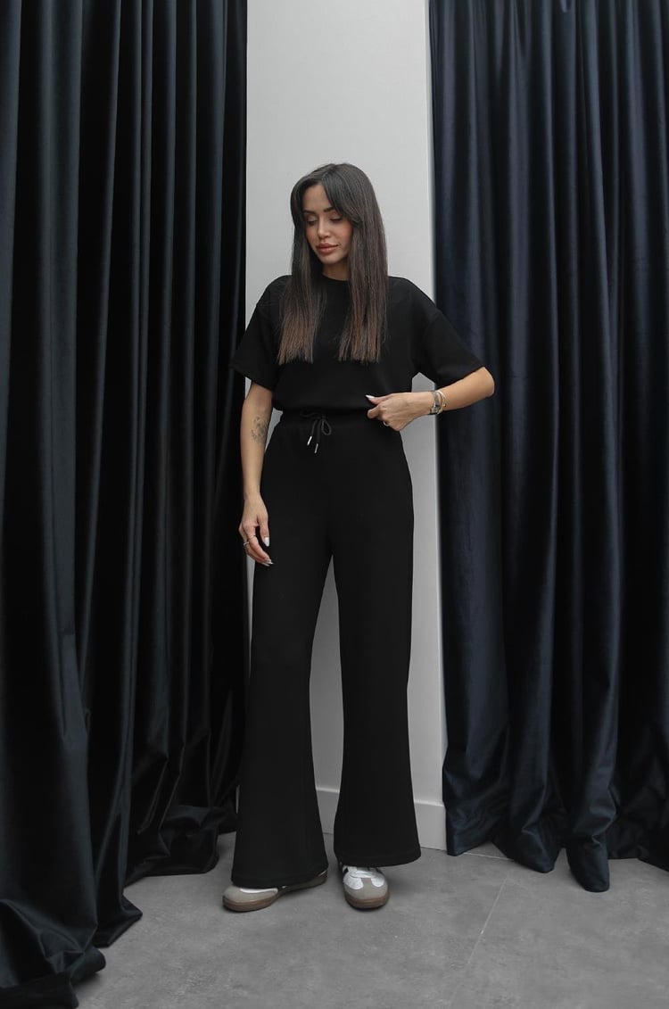 Siyah Darcy Modal Eşofman Takım