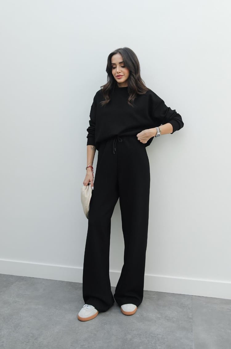 Siyah Esmee Modal Sweatshirt Pantolon Takım