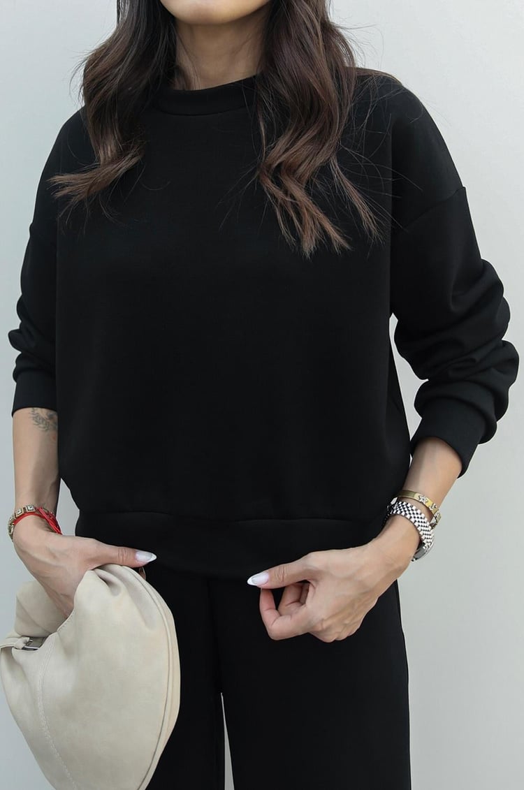 Siyah Esmee Modal Sweatshirt Pantolon Takım